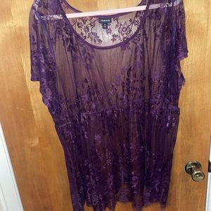 Torrid Sheer Lace Shirt
